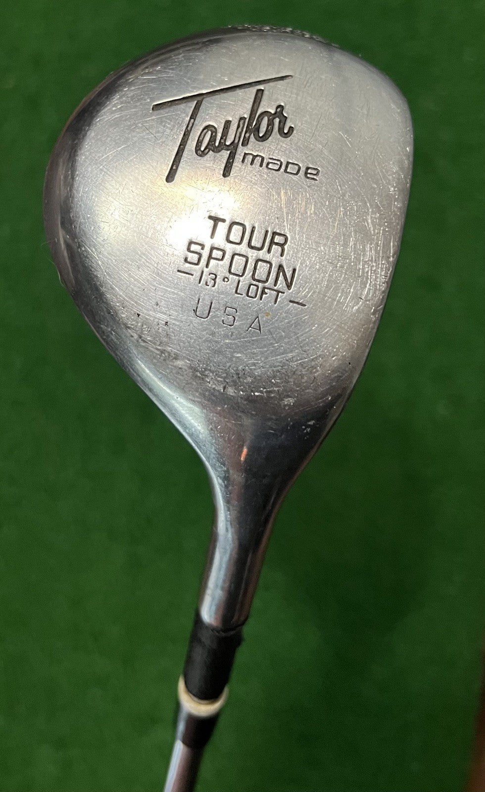 Vintage TaylorMade Tour Spoon 13°  Pittsburgh Persimmon Metalwood Steel Shaft RH